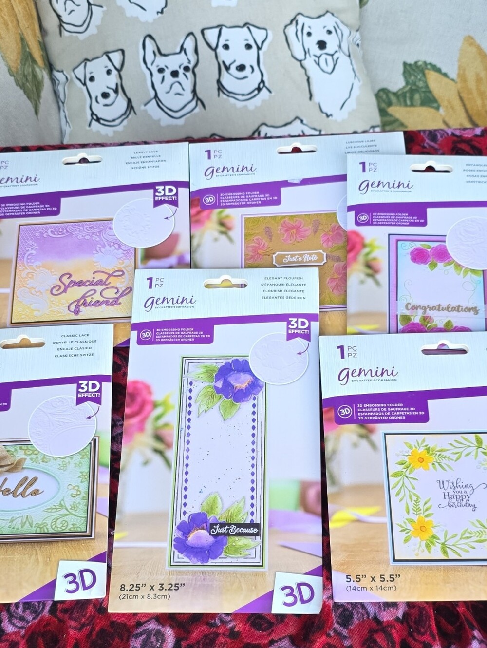 Crafters Companion Gemini 3D Embossing Folders Bundle Set of 6